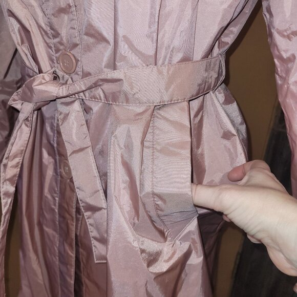Vintage Saxton Hall Women's Size 8 Mauve Rain Jacket Windbreaker Button Front - Picture 10 of 10